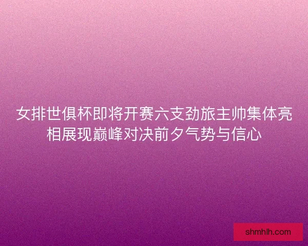 女排世俱杯即将开赛六支劲旅主帅集体亮相展现巅峰对决前夕气势与信心