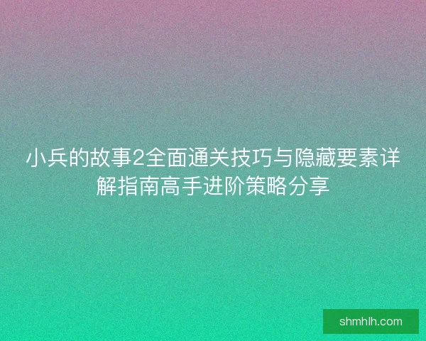 小兵的故事2全面通关技巧与隐藏要素详解指南高手进阶策略分享